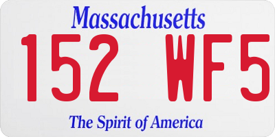 MA license plate 152WF5