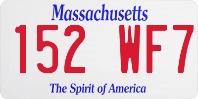 MA license plate 152WF7