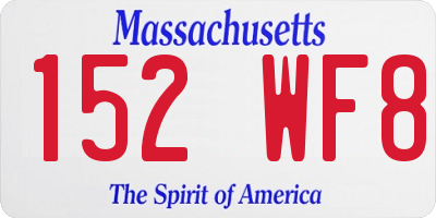 MA license plate 152WF8