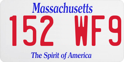 MA license plate 152WF9