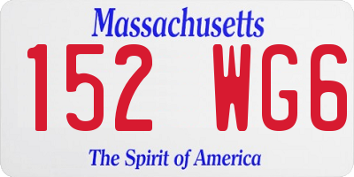 MA license plate 152WG6