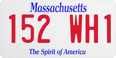 MA license plate 152WH1