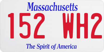 MA license plate 152WH2