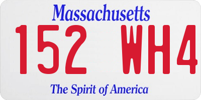 MA license plate 152WH4