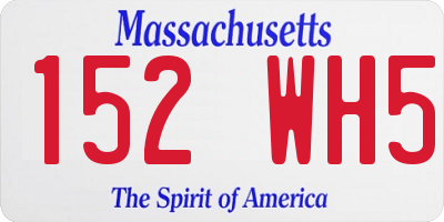 MA license plate 152WH5