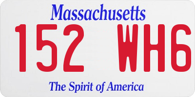 MA license plate 152WH6