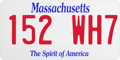 MA license plate 152WH7