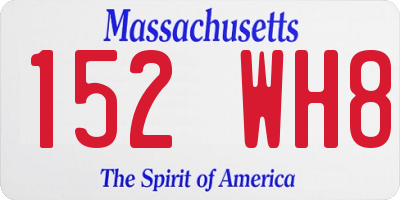 MA license plate 152WH8