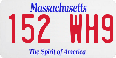 MA license plate 152WH9