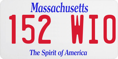MA license plate 152WI0