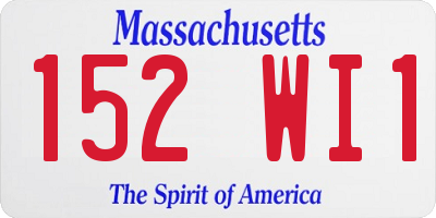 MA license plate 152WI1