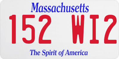 MA license plate 152WI2