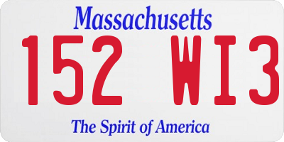MA license plate 152WI3