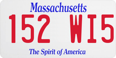 MA license plate 152WI5