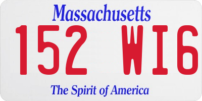 MA license plate 152WI6