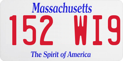 MA license plate 152WI9