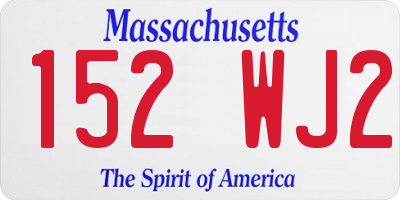 MA license plate 152WJ2