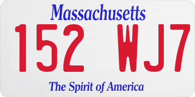 MA license plate 152WJ7