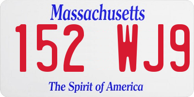 MA license plate 152WJ9