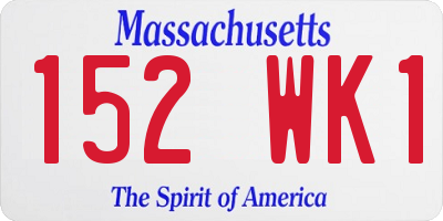 MA license plate 152WK1