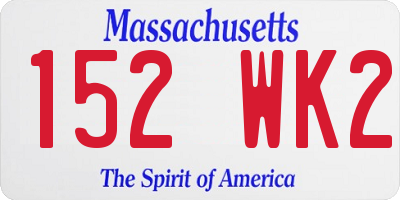 MA license plate 152WK2