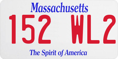 MA license plate 152WL2