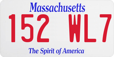 MA license plate 152WL7