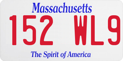 MA license plate 152WL9