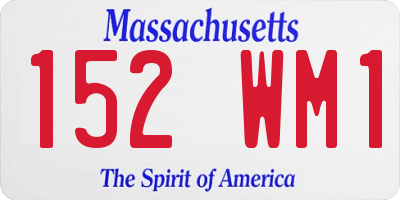 MA license plate 152WM1