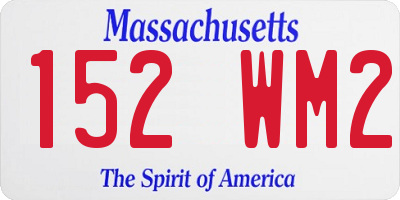 MA license plate 152WM2