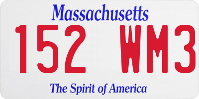 MA license plate 152WM3