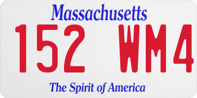 MA license plate 152WM4