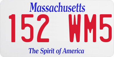 MA license plate 152WM5