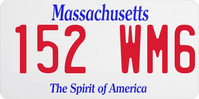 MA license plate 152WM6