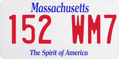 MA license plate 152WM7