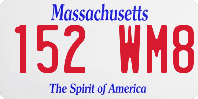 MA license plate 152WM8