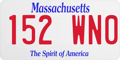 MA license plate 152WN0