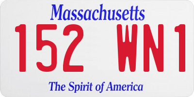 MA license plate 152WN1