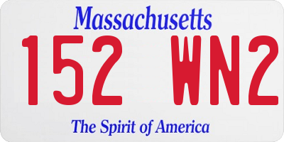 MA license plate 152WN2