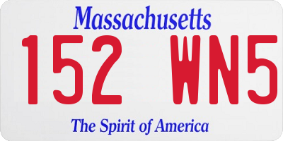 MA license plate 152WN5