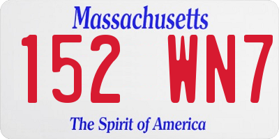 MA license plate 152WN7