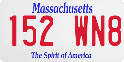 MA license plate 152WN8