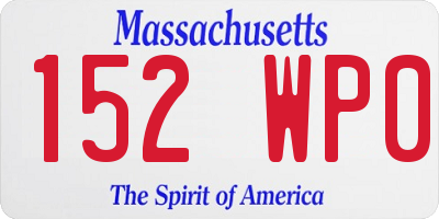 MA license plate 152WP0