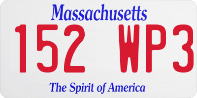 MA license plate 152WP3