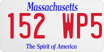 MA license plate 152WP5
