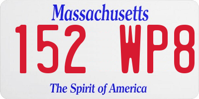 MA license plate 152WP8