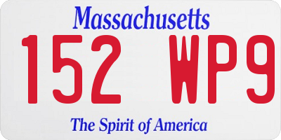 MA license plate 152WP9