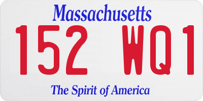 MA license plate 152WQ1