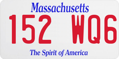MA license plate 152WQ6