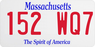 MA license plate 152WQ7
